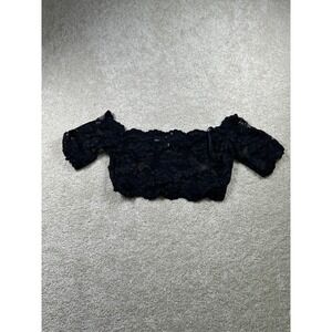 Victoria's Secret Lace Crop Top Womens L Off Shoulder Milkmaid Romantic Sexy